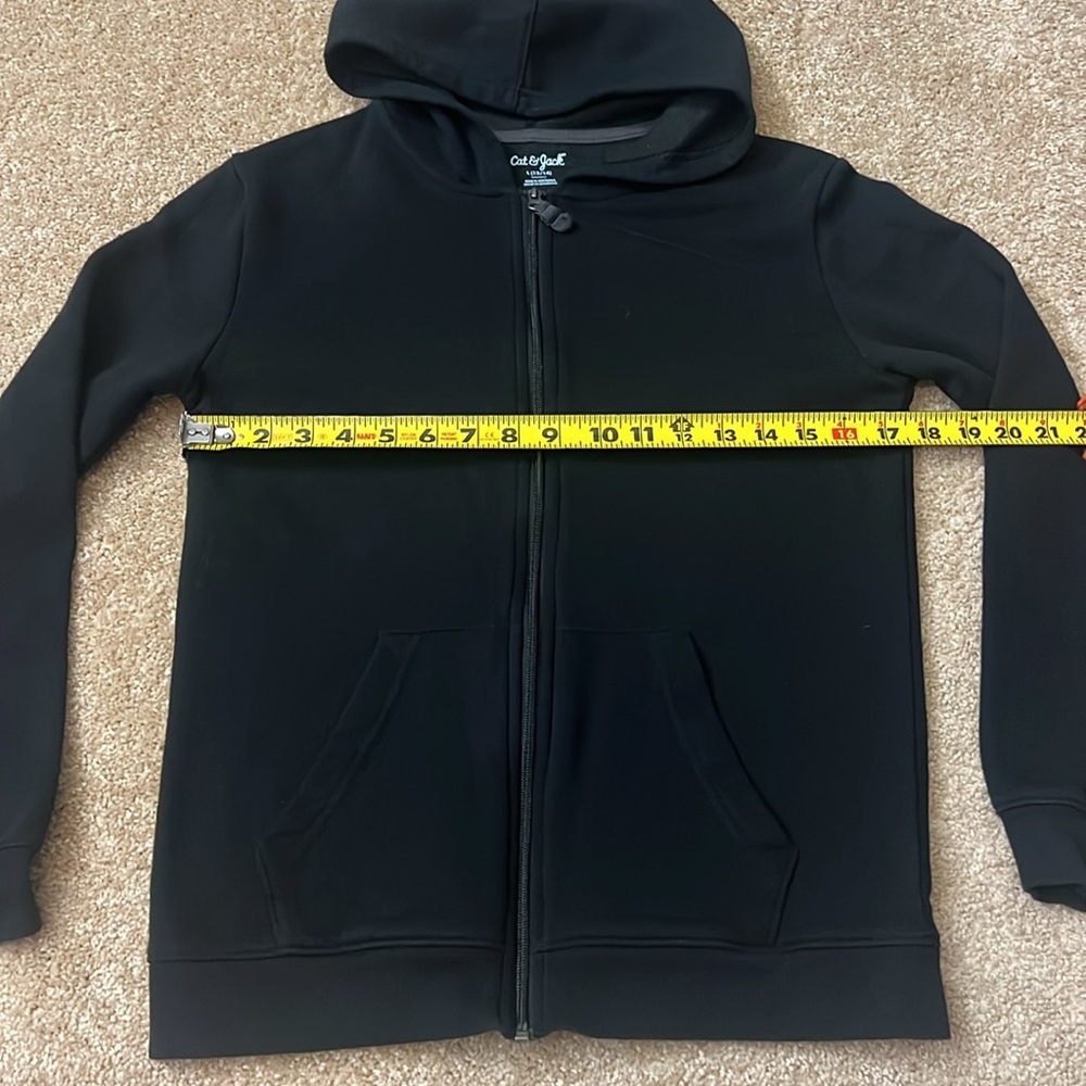 Cat & Jack Black Kids Full Zip Up Jacket Size Large 12/14 - Picture 4 of 5